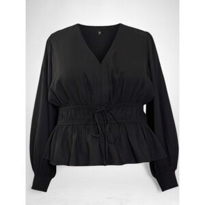 OLD NAVY Waist-Defined Smocked Tie-Front Blouse, NWOT! Size 3X